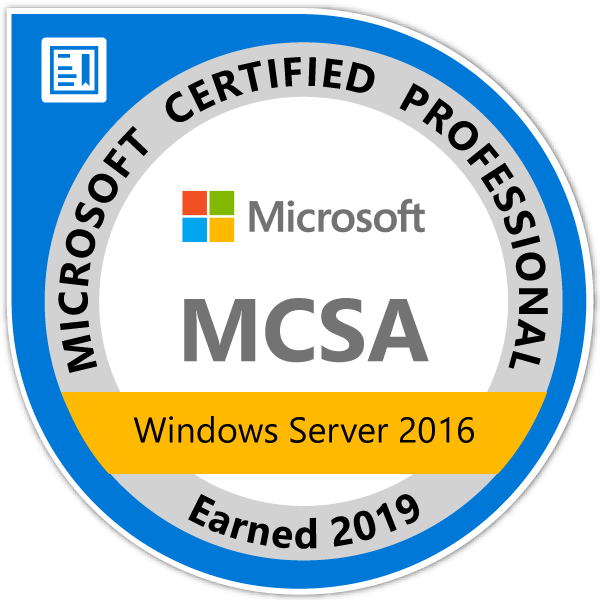 MCSA-Windows-Server-2016-2019